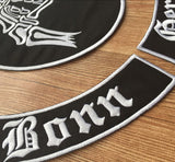 BONES BONN GERMANY PATCH SET MC MOTORCYCLE VEST JACKET IRON ON-ASTROSHADEZ.COM-ASTROSHADEZ.COM