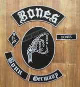 BONES BONN GERMANY PATCH SET MC MOTORCYCLE VEST JACKET IRON ON-ASTROSHADEZ.COM-ASTROSHADEZ.COM