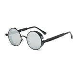 Unisex 'Bob Marley' Round Circle Sunglasses Astroshadez-ASTROSHADEZ.COM-Black Silver-ASTROSHADEZ.COM