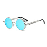 Unisex 'Bob Marley' Round Circle Sunglasses Astroshadez-ASTROSHADEZ.COM-Silver Blue-ASTROSHADEZ.COM