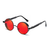 Unisex 'Bob Marley' Round Circle Sunglasses Astroshadez-ASTROSHADEZ.COM-Black Red Tint-ASTROSHADEZ.COM