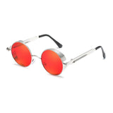 Unisex 'Bob Marley' Round Circle Sunglasses Astroshadez-ASTROSHADEZ.COM-Silver Red Tint-ASTROSHADEZ.COM