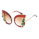 Womens 'Flora' Flower Cateye Sunglasses Astroshadez-ASTROSHADEZ.COM-Brown Frame Brown-ASTROSHADEZ.COM