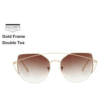 Womens 'Citrus' Cat Eye Metal Frame Sunglasses Astroshadez-ASTROSHADEZ.COM-Brown-ASTROSHADEZ.COM