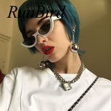 Unisex 'Cliff' Half Frame Flat Line Small Sunglasses Astroshadez-ASTROSHADEZ.COM-ASTROSHADEZ.COM
