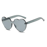 Unisex 'Mi Amor' Heart Shaped Rimless Clear Sunglasses Astroshadez-ASTROSHADEZ.COM-Grey-ASTROSHADEZ.COM
