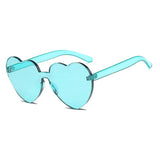 Unisex 'Mi Amor' Heart Shaped Rimless Clear Sunglasses Astroshadez-ASTROSHADEZ.COM-Green-ASTROSHADEZ.COM