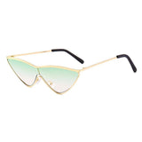 Unisex 'Senorita' Triangle Spanish Cat Eye Retro Sunglasses Astroshadez-ASTROSHADEZ.COM-Green Gradient-ASTROSHADEZ.COM