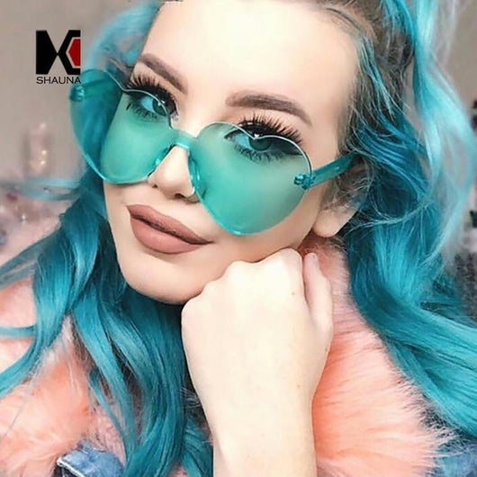 Unisex 'Mi Amor' Heart Shaped Rimless Clear Sunglasses Astroshadez-ASTROSHADEZ.COM-ASTROSHADEZ.COM