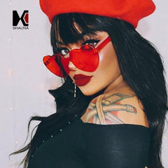 Unisex 'Mi Amor' Heart Shaped Rimless Clear Sunglasses Astroshadez-ASTROSHADEZ.COM-ASTROSHADEZ.COM