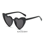 Unisex 'Lover' Large Heart Shaped Sunglasses Astroshadez-ASTROSHADEZ.COM-Black gray-ASTROSHADEZ.COM