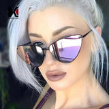 Womens 'Secret' Cat Eye Triange Shape Reflective Sunglasses Astroshadez-ASTROSHADEZ.COM-ASTROSHADEZ.COM