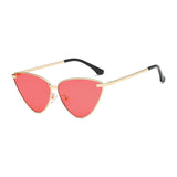 Womens 'Secret' Cat Eye Triange Shape Reflective Sunglasses Astroshadez-ASTROSHADEZ.COM-Clear Red-ASTROSHADEZ.COM