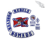 NOMADS PATCH SET MC MOTORCYCLE JACKET VEST IRON ON DARK BLUE 1%-ASTROSHADEZ.COM-ASTROSHADEZ.COM