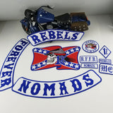NOMADS PATCH SET MC MOTORCYCLE JACKET VEST IRON ON DARK BLUE 1%-ASTROSHADEZ.COM-ASTROSHADEZ.COM