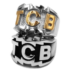 TCB Elvis Presley Biker Ring 316L Stainless Steel Jewelry Gold Silver-ASTROSHADEZ.COM-ASTROSHADEZ.COM