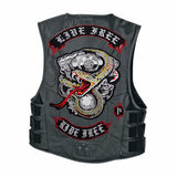 LIVE FREE RIDE FREE SNAKE MC CREW BIKE IRON PATCHES PATCH SET-ASTROSHADEZ.COM-ASTROSHADEZ.COM