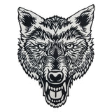 Lone Wolf Head Tattoo MC Biker Patch Set Iron On Vest Jacket Rocker Hells LARGE XL-ASTROSHADEZ.COM-ASTROSHADEZ.COM