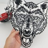Lone Wolf Head Tattoo MC Biker Patch Set Iron On Vest Jacket Rocker Hells LARGE XL-ASTROSHADEZ.COM-ASTROSHADEZ.COM