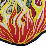 COBRA SNAKE GREEN FIRE FLAMES MC Biker Patch Set Iron On Vest Jacket Rocker Hells XL LARGE-ASTROSHADEZ.COM-ASTROSHADEZ.COM
