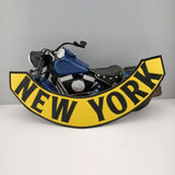 New York Yellow MC Biker Patch Set Iron On Vest Jacket Rocker Hells-ASTROSHADEZ.COM-ASTROSHADEZ.COM