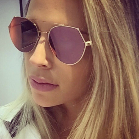 Womens 'Queen Bee' Flat Lens Circle Wire Browline Sunglasses Astroshadez-ASTROSHADEZ.COM-ASTROSHADEZ.COM