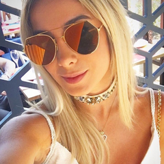 Womens 'Queen Bee' Flat Lens Circle Wire Browline Sunglasses Astroshadez-ASTROSHADEZ.COM-ASTROSHADEZ.COM