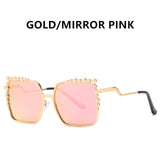 Womens 'Krystal' Studded Square Sunglasses Astroshadez