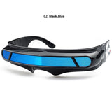 Mens 'Cyclops X-Men' Futuristic Single Lens Sunglasses-Men's Sunglasses-Astroshadez-Black Blue-ASTROSHADEZ.COM