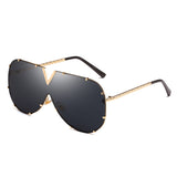 Womens 'Paris H' Large Aviation 2020 Sunglasses-Women's Sunglasses-Astroshadez-Black Lens-ASTROSHADEZ.COM