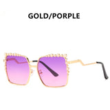 Womens 'Krystal' Studded Square Sunglasses Astroshadez