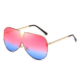 Womens 'Paris H' Large Aviation 2020 Sunglasses-Women's Sunglasses-Astroshadez-Red Blue Lens-ASTROSHADEZ.COM