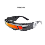 Mens 'Cyclops X-Men' Futuristic Single Lens Sunglasses-Men's Sunglasses-Astroshadez-Black Red-ASTROSHADEZ.COM