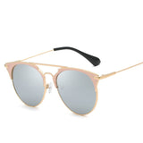 Womens 'Kang' Round Reflective 2020 Sunglasses Astroshadez-Women's Sunglasses-ASTROSHADEZ-Gold F Silver-ASTROSHADEZ.COM