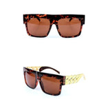 Unisex 'Tyga Rick Ross Beyonce' Gold Chain Sunglasses Astroshadez-Sunglasses-Astroshadez-Brown-ASTROSHADEZ.COM