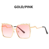 Womens 'Krystal' Studded Square Sunglasses Astroshadez
