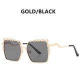 Womens 'Krystal' Studded Square Sunglasses Astroshadez