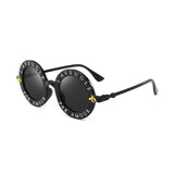 Womens 'Amour' Circle Sunglasses-ASTROSHADEZ.COM-Black Gray-ASTROSHADEZ.COM