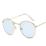 Unisex 'Mona Lisa' Round Sunglasses Astroshadez-ASTROSHADEZ.COM-Gold Blue-ASTROSHADEZ.COM
