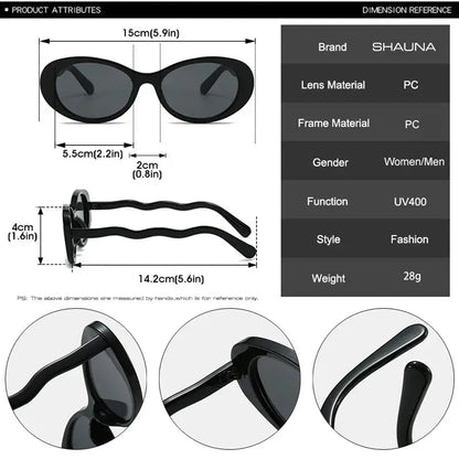 SHAUNA oval sunglasses with black frame and gradient UV400 lenses; unisex fashion shades – Astroshadez