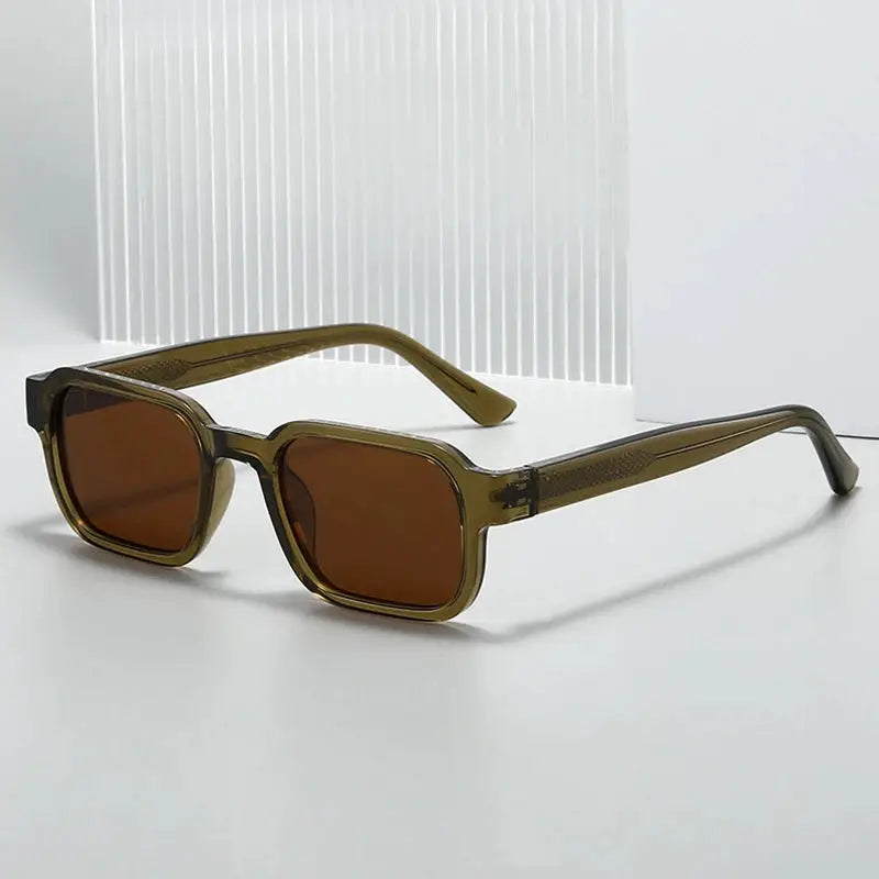 Lumara Olive Brown Square Frame Sunglasses Astroshadez by ASTROSHADEZ.COM