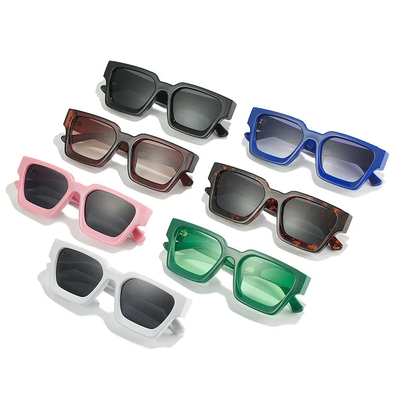 Women Square Sunglasses Retro Men Tinted Shades UV400