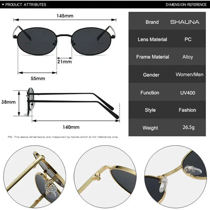 SHAUNA retro small oval metal-frame sunglasses in gold with dark gray UV400 lenses – Astroshadez