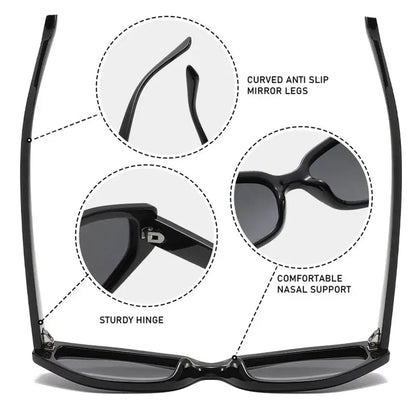 SHAUNA retro polygon cat-eye sunglasses with polarized gradient lenses, black frame – ASTROSHADEZ.COM – Astroshadez
