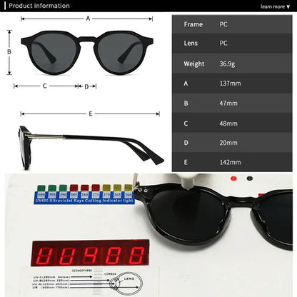 SHAUNA round sunglasses, black frame, gradient lenses, UV400 – Astroshadez