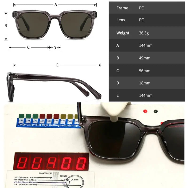 SHAUNA Ins popular fashion square sunglasses with translucent brown frame and dark gray lenses – Astroshadez