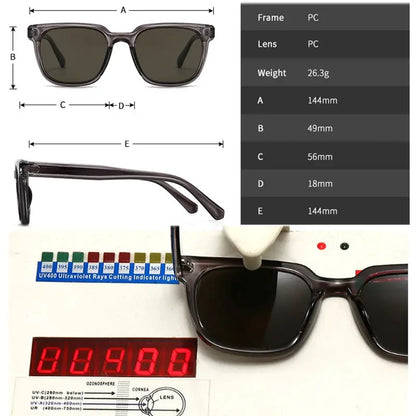 SHAUNA Ins popular fashion square sunglasses with translucent brown frame and dark gray lenses – Astroshadez