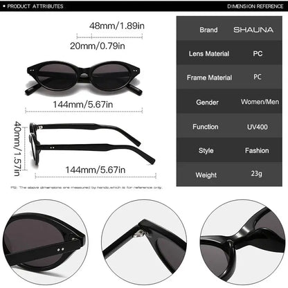SHAUNA cat-eye sunglasses, black frame with rivets, dark tinted lenses, UV400 – Astroshadez