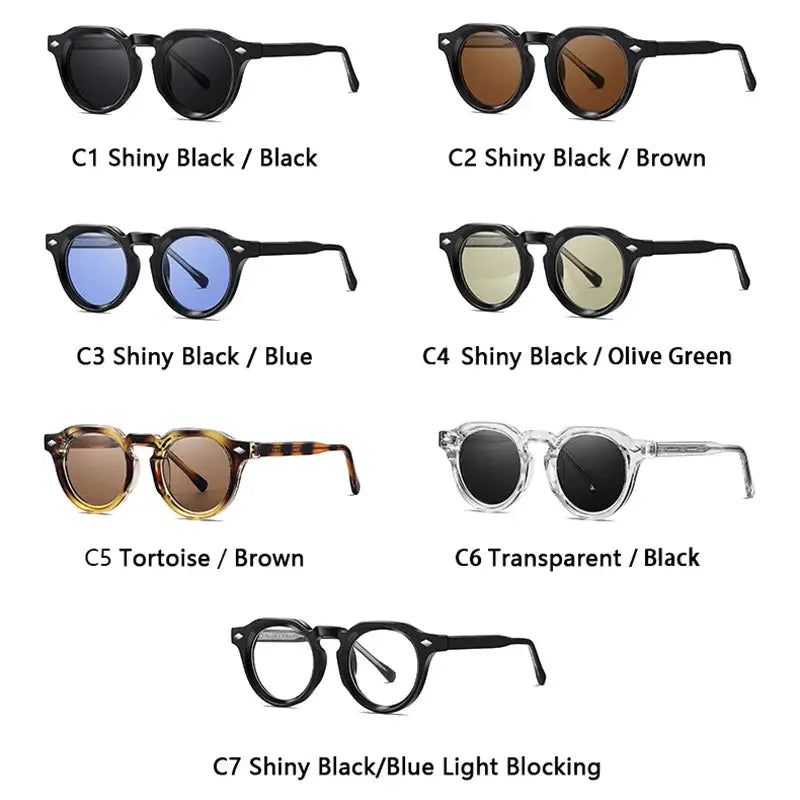 SHAUNA retro round sunglasses: 7 frames black/tortoise/transparent with lenses black, brown, blue, olive – Astroshadez