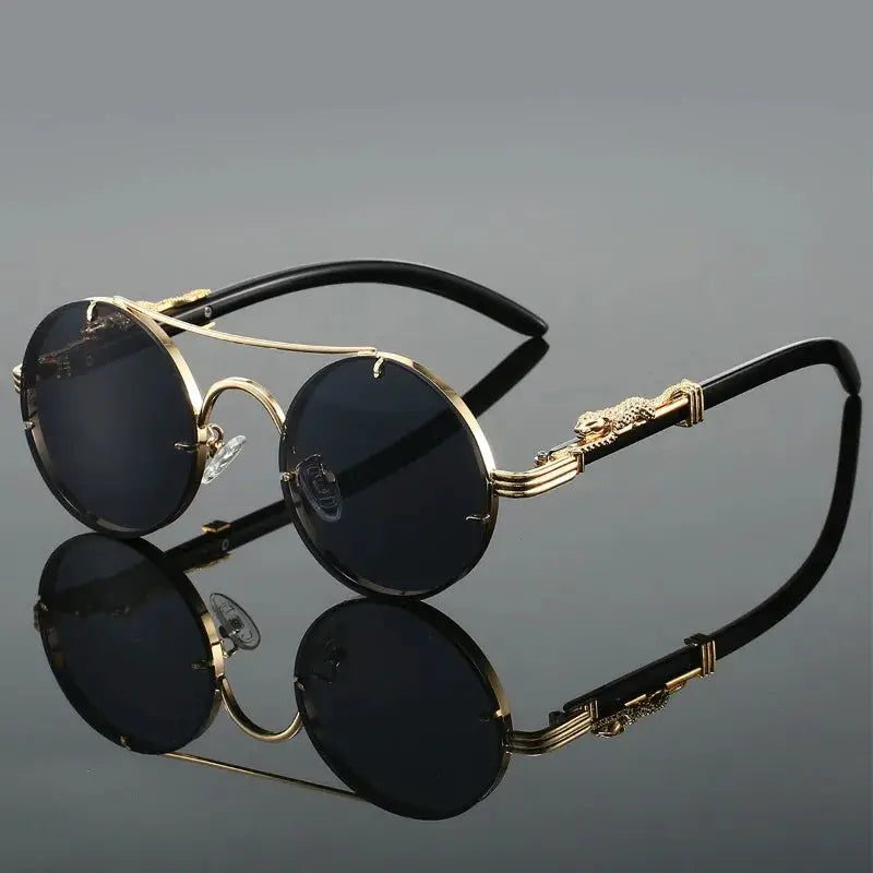 AureonLuxuria Goldtone Round Sunglasses Astroshadez by ASTROSHADEZ.COM